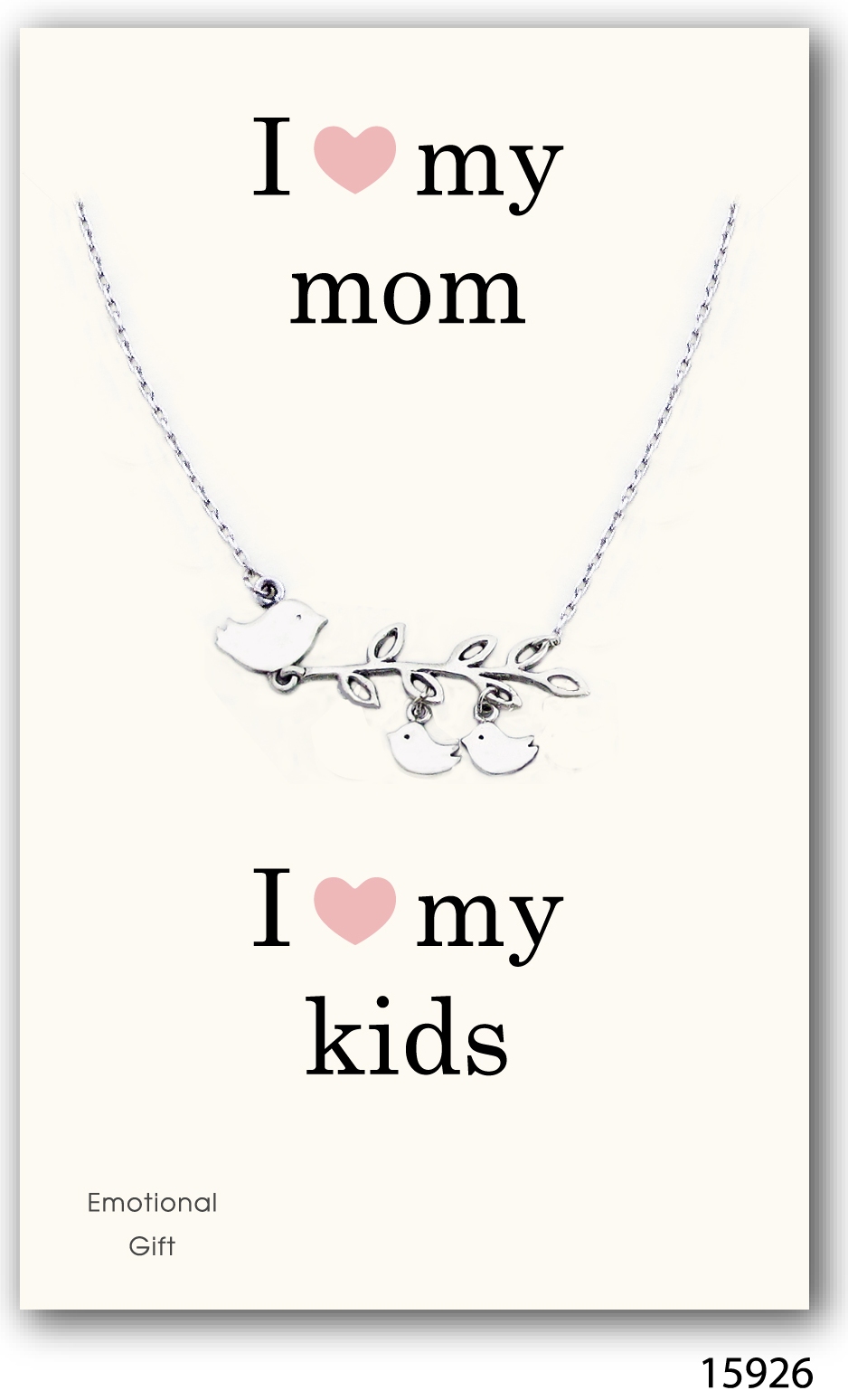 I love my mom silver pendant